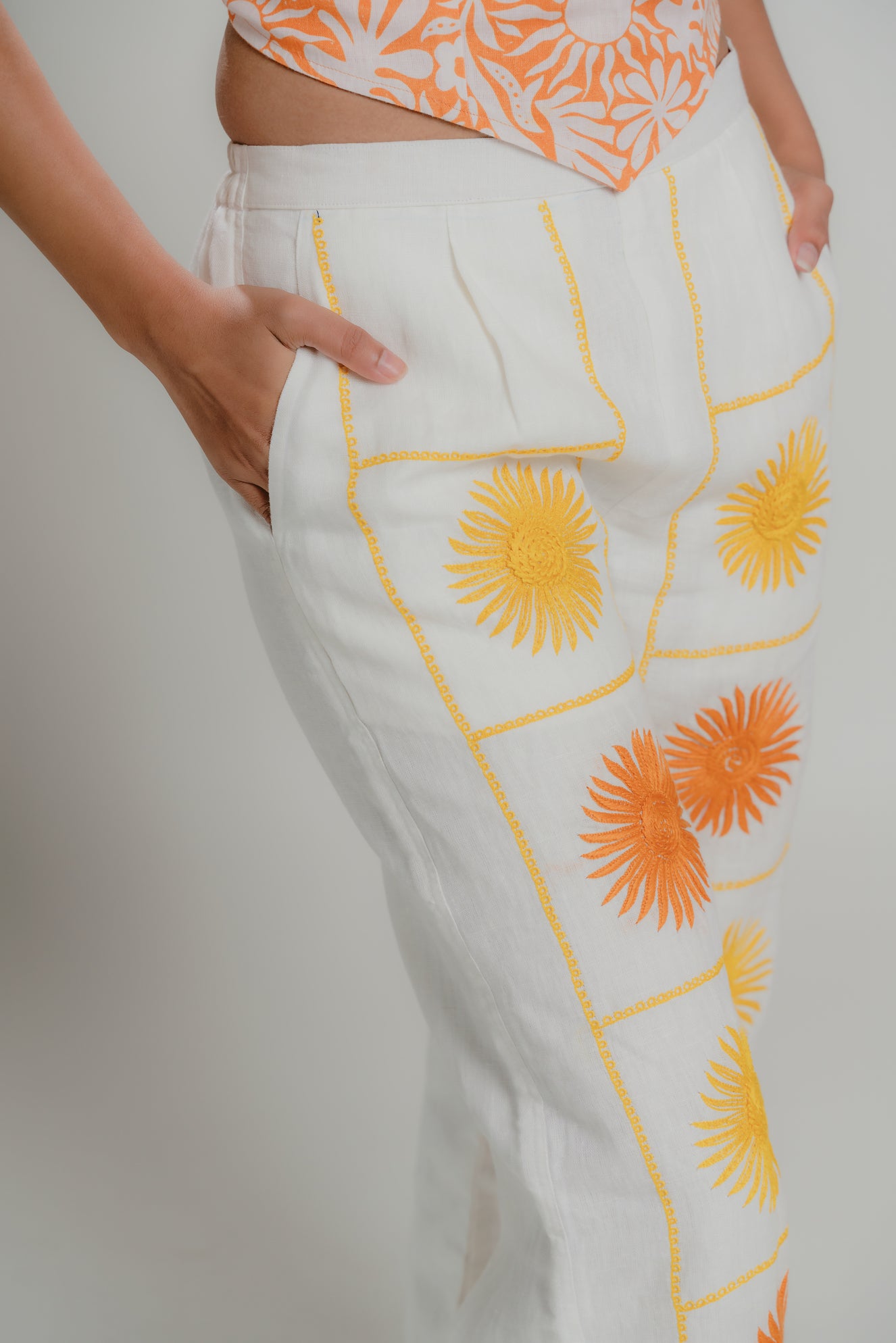 Floral embroidery details