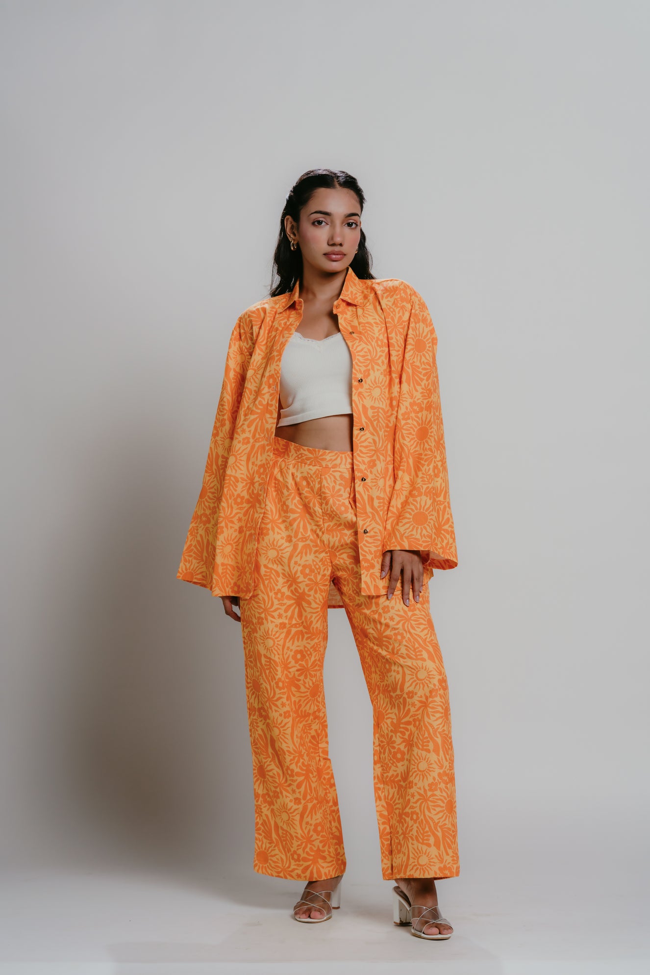 Orange printed co-ord