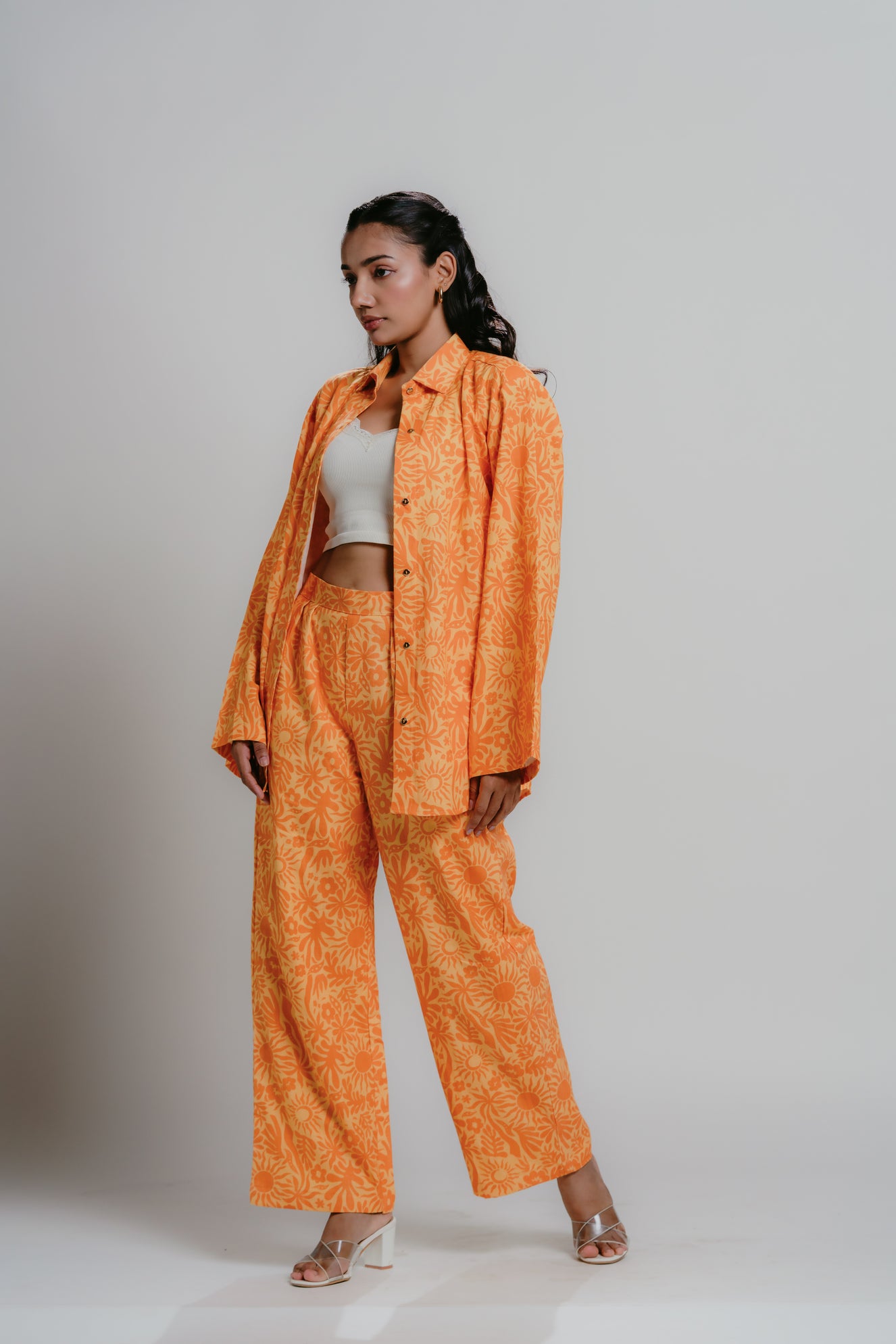Orange printed co-ord